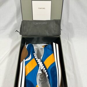 Tom Ford Men's Vibrant Blue and Orange Sneakers